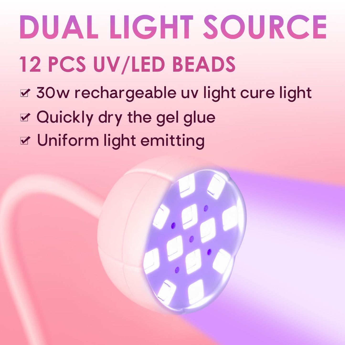 BORNBYME UV Nail Lamp for Gel Nails, 36W UV Nail Light Gooseneck Rechargeable with 4 Time Setting & Smart Auto Sensor for Nail Salon Home Use Lamp