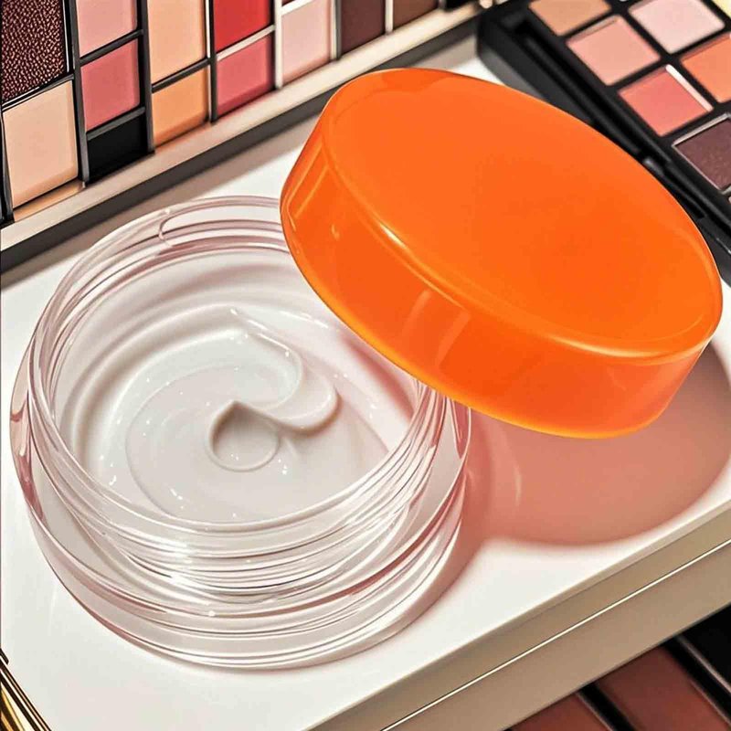 JOIKIT 200 Pack 3 Gram Jars with Orange Lid, 3ML Empty Clear Plastic Makeup Sample Containers, Cosmetic Sample Jar for Lotion, Cream, Eye Shadow, Lip Balms