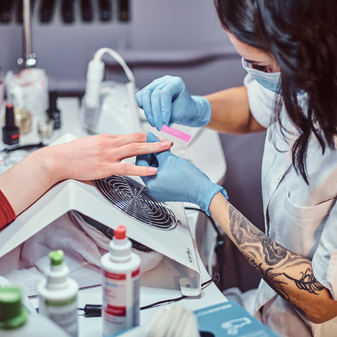 Sparkle Mini Buffer Sheets - Pre-Cut Double-Sided Nail Buffers, 39-Count Pack of 6, 400/4000 Grit, Pink & White