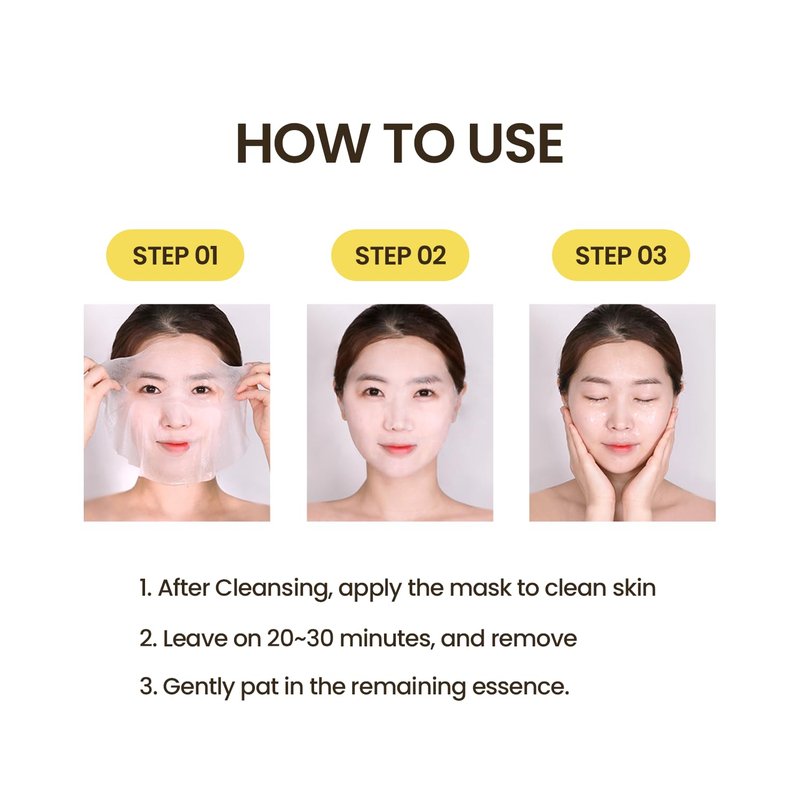 Papa Recipe Bombee Honey Mask Pack 25g * 10 sheets - Sheet Mask, Facial Skin Care, Deep Moisturizing Serum for Dry Skin - Korean Skin Care, K-Beauty, Ampoule Solidified, For radiant skin