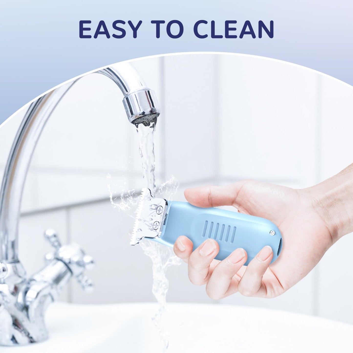 SWEETLF Hair Clippers, Silent Cordless Hair Trimmer, Mini Hair Cutting Kit with 3 Guide Combs, Portable & USB Rechargeable Haircut Clippers for Men Women Kids (Blue)