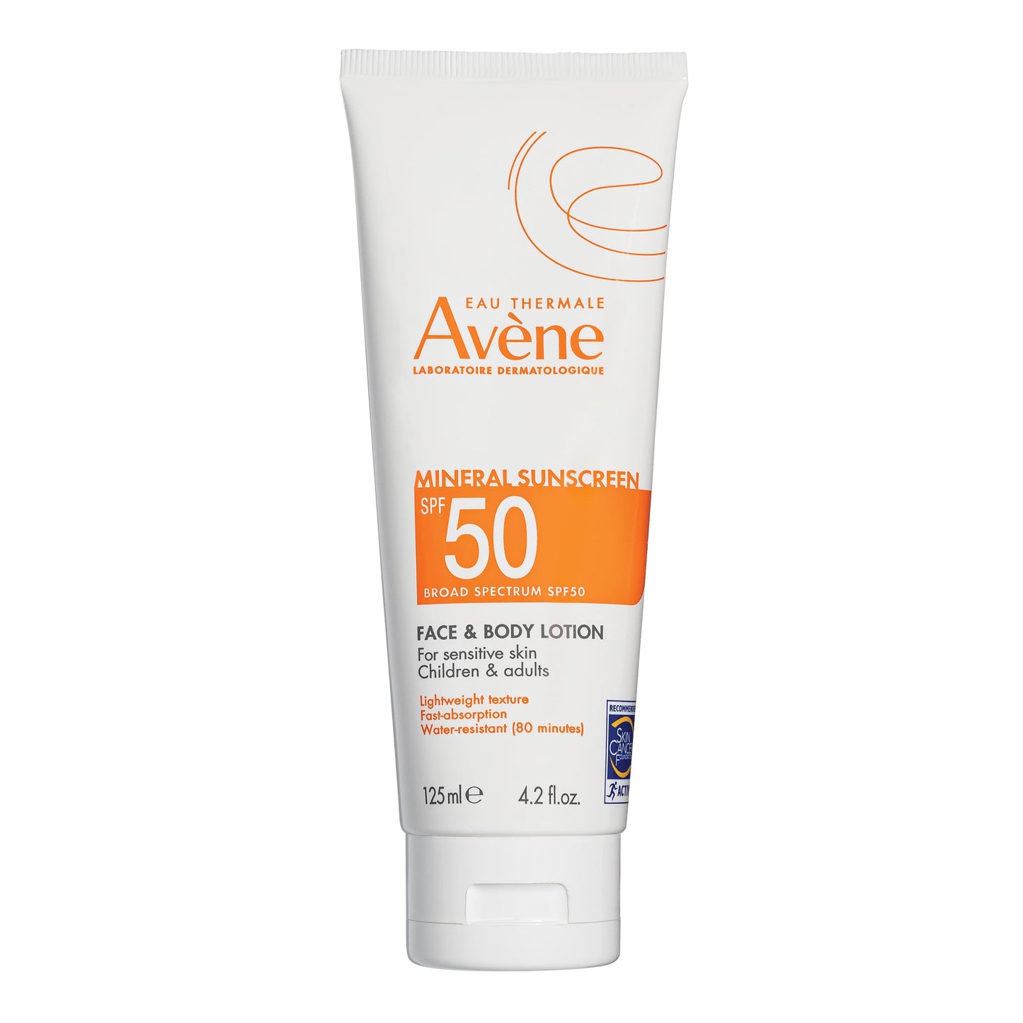 Avène Sheer Mineral Sunscreen Broad Spectrum SPF 50 Face and Body Lotion 4.23 Fl Oz