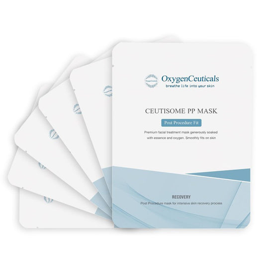 OxygenCeuticals Ceutisome PP Mask – Recovery & Soothing Sheet Mask with Acetyl Hexapeptide-8, Ceramide NP, DNA & Centella Extract, Post-Treatment Hydration & Barrier Repair (6 Sheets/1 Box)