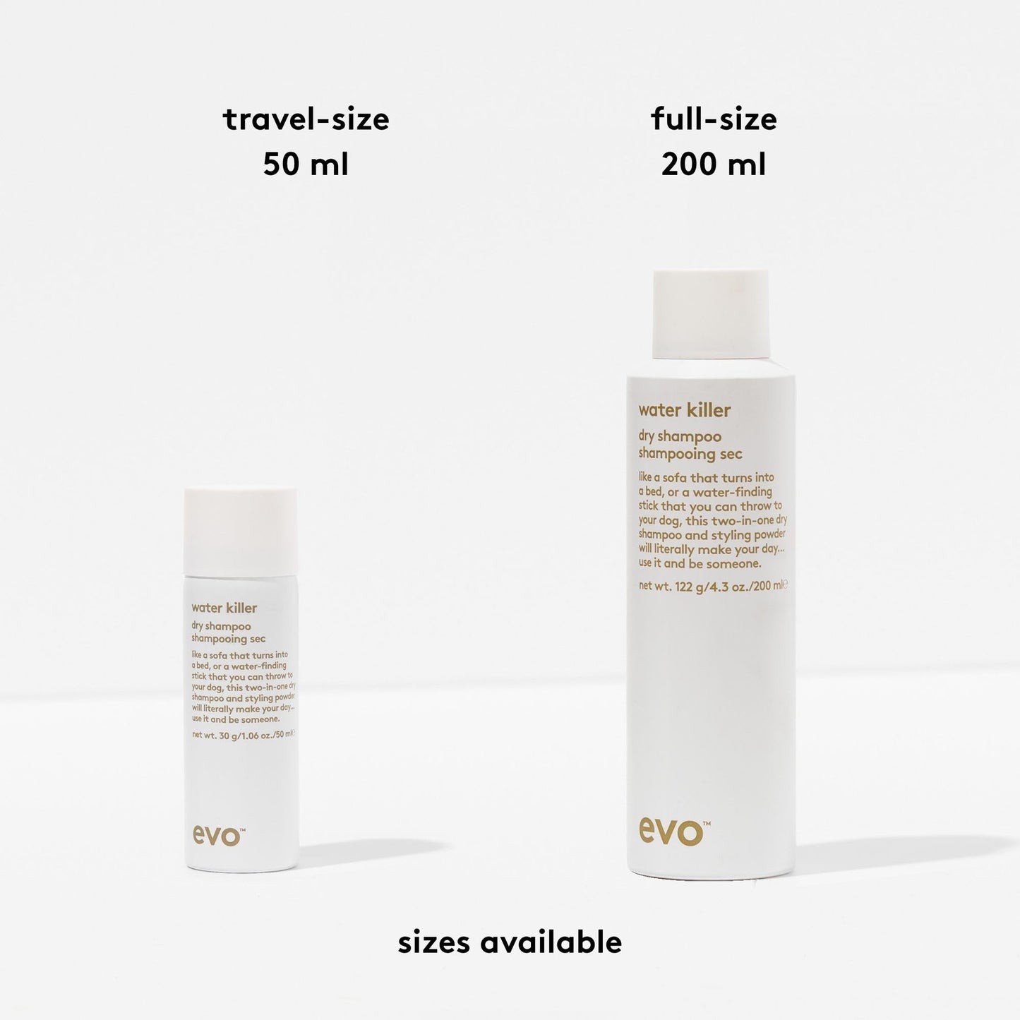 Evo Water Killer Dry Shampoo - Travel Size 2-In-1 Dry Shampoo & Styling Spray, Refresh Hair, Replace Excess Oil with Volume & Texture - 1.1oz