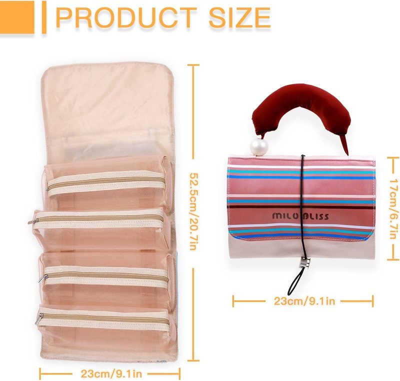 Foldable Makeup Bag - 4-in-1 Detachable Organizer for Travel | Multi-Compartment Cosmetic Bag for Women