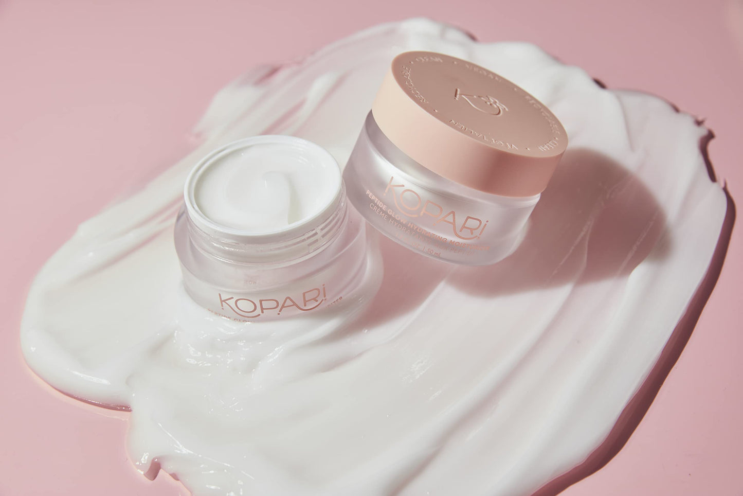 Kopari Peptide Glow Hydrating Moisturizer Face Cream | Hyaluronic Acid, Vegan Coconut Lightweight Cream for Everyday Use, Smooth Skin, Combats Fine Lines and Wrinkles | Cruelty-Free 1.7 oz