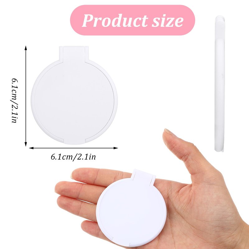 Molain 72 Pcs Mini Compact Mirrors Bulk, Portable Round Folding Makeup Mirror Set for Purse Travel Women Daily Use White