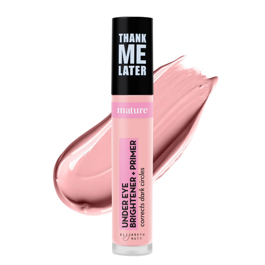 Elizabeth Mott Thank Me Later Under Eye Brightener Base – Color-Correcting Base to Use Under Concealer – Helps Concealer Apply Smoothly, Wear Better & Cover Dark Circles More Evenly, Pink, 5ml