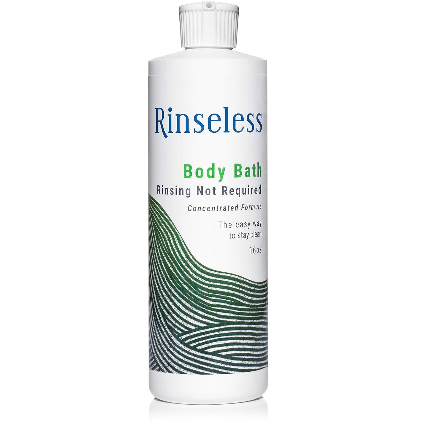RINSELESS Waterless Body Bath Wash 16 Oz (Pack of 2) | No Water Rinse Needed Concentrated Formula Makes 32 Sponge Baths