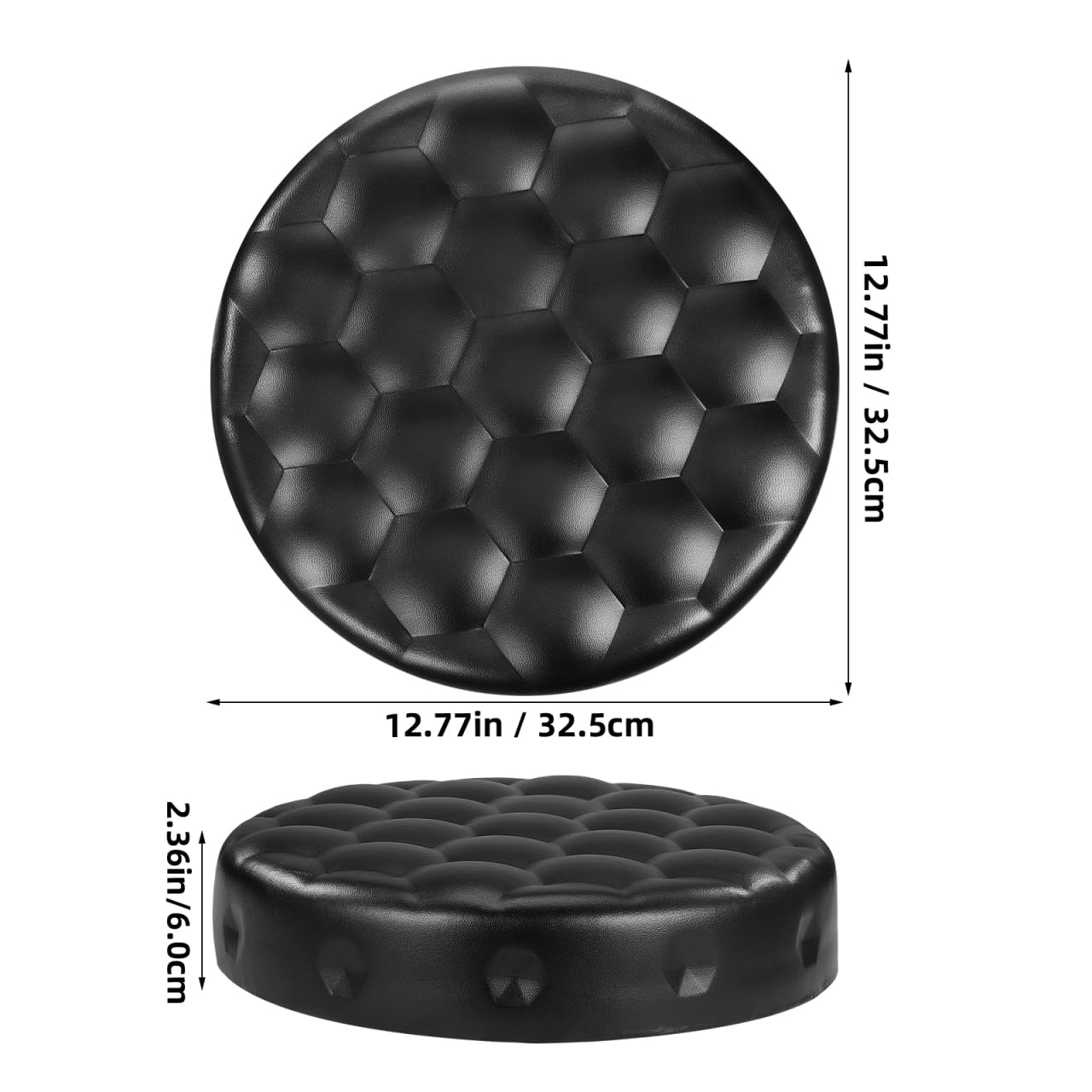 Baluue 12.79 Inch Round Soft Pu Padded Stool Seat Replacement for Bar Stool Swivel Chair Cushion Cover for Kitchen Home Salon Workshop