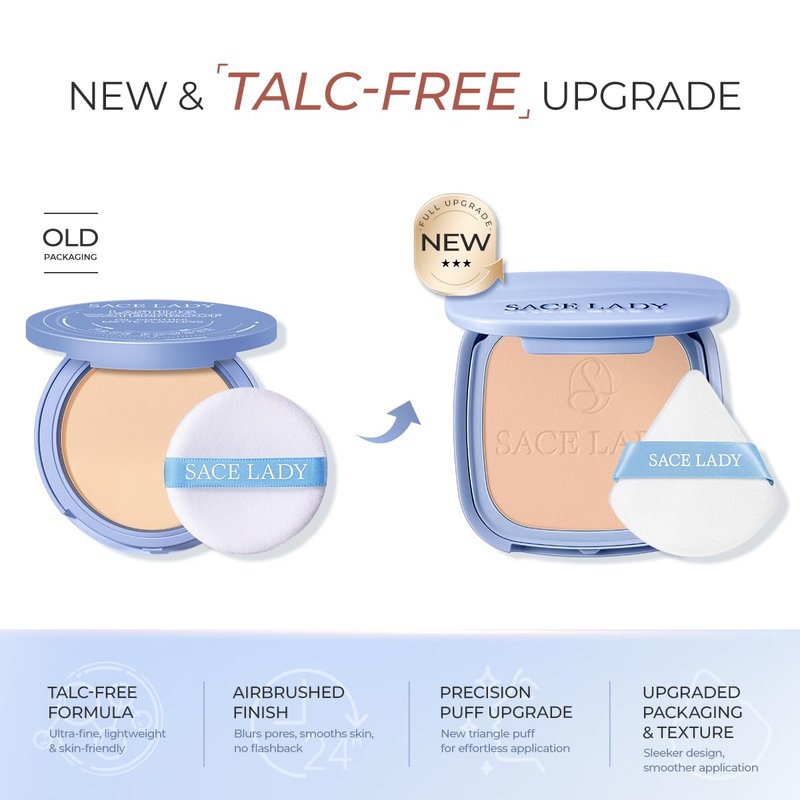 SACE LADY Face Powder - Waterproof Setting Makeup Compact for Oil Control | Talc-Free, 0.35 Oz, Translucent