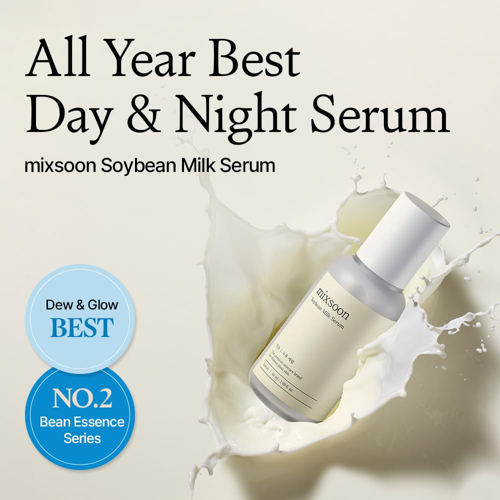 mixsoon Soybean Milk Serum - Milk Moisturizer, Face Milk, Hydrating and Firming for Face, Nourishing Formula for Smooth Skin 50ml / 1.69 fl.oz. Korean Glass Skin Care
