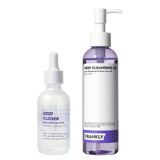 Deep Pore Cleansing Set - BHA & LHA Purifying Cleanser + Peptide Serum | Jumbo Size | Vegan Skincare Gift for Women