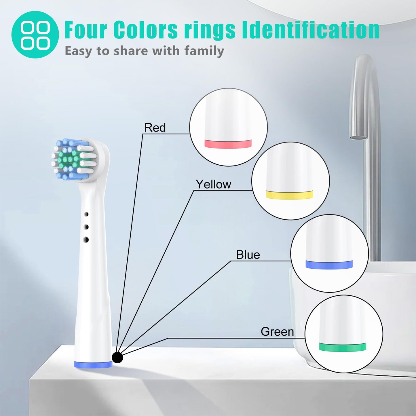 Safcare 48pcs Replacement Brush Heads Compatible with Oral B Electric Toothbrushes, Professional Electric Toothbrush Heads Compatible with Oral b Braun Electric Toothbrush