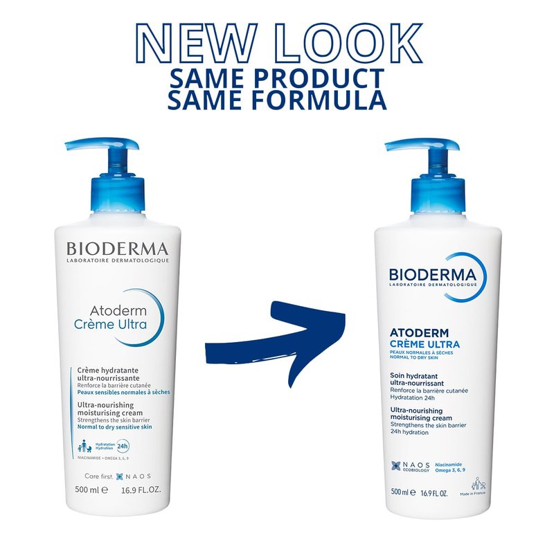 Bioderma Atoderm Cream - Ultra Hydrating Body Moisturizer for Normal to Dry Sensitive Skin | 500ml