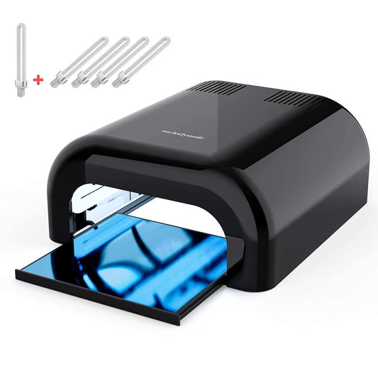 MelodySusie Professional UV Nail Lamp with 4 Light Tubes & Metal Sliding Base, S-Pro04 Salon-Grade Fast Curing Nail Dryer for 3D Printer UV Resin, Hard Gel, Extension, & Acrylic Gel Polishes