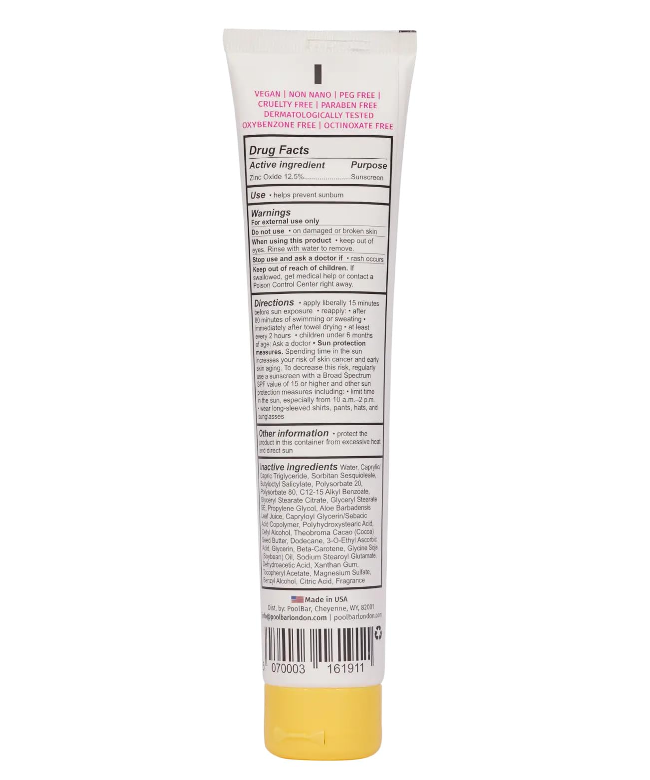 PoolBar SPF 30 Hydrating Mineral Body Sunscreen Cream for Women and Men Skin Care - Coconut Vanilla Scent Sun Care, Vegan and Water Resistant, Broad Spectrum Sunscreen, 140 ml (4.7 Fl. Oz) (Pack of 3)