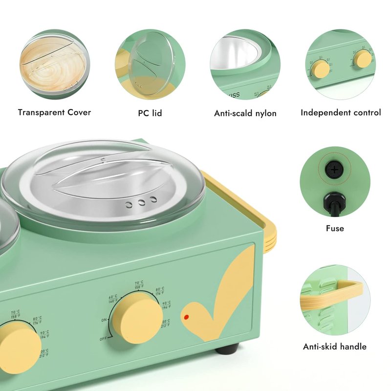 Professional Dual Wax Pot Warmer - 14oz Double Wax Pot for Salon & Spa | Independent Heating for Body Waxing