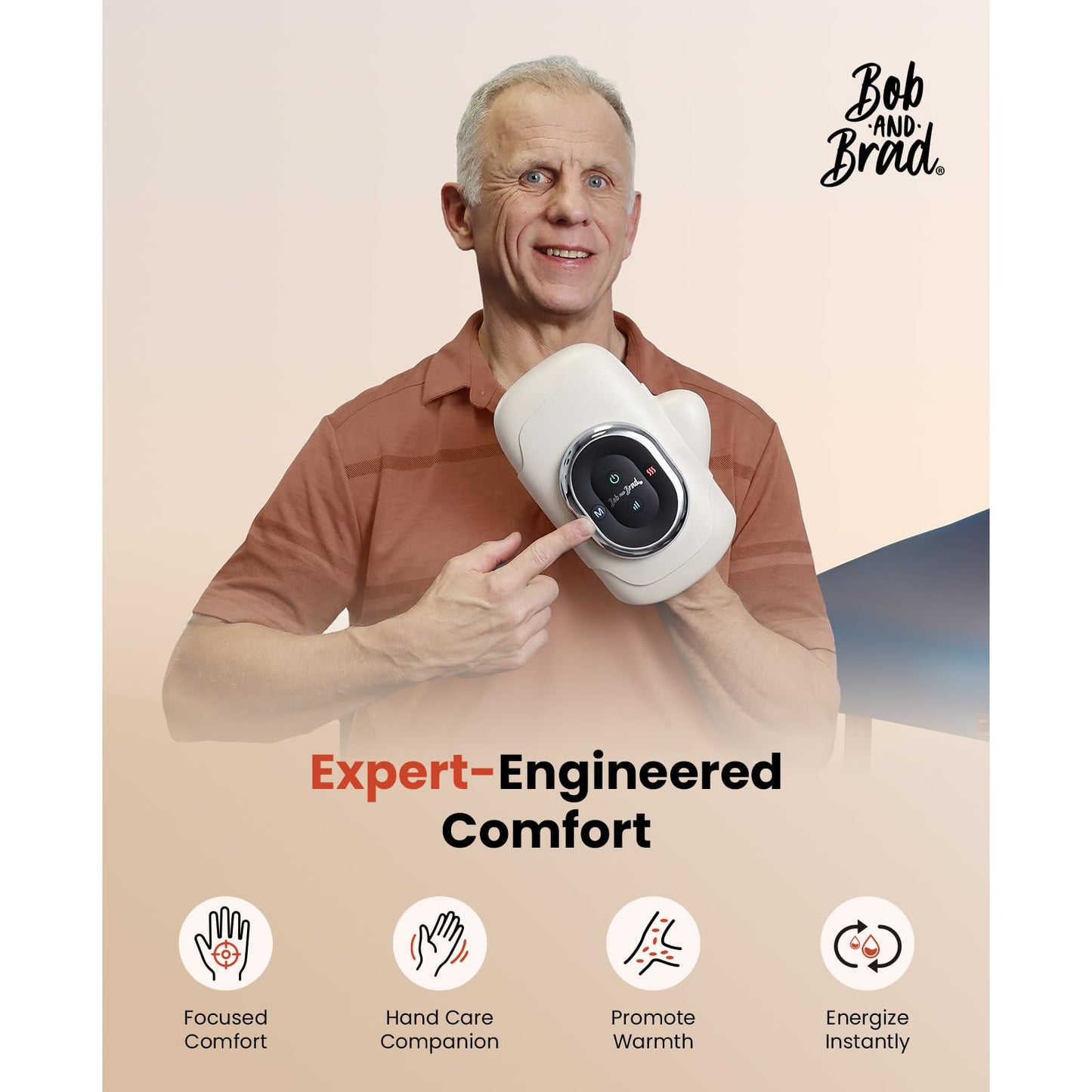 BOB AND BRAD Hand Massager with Heat and Compression, Individual Fingers