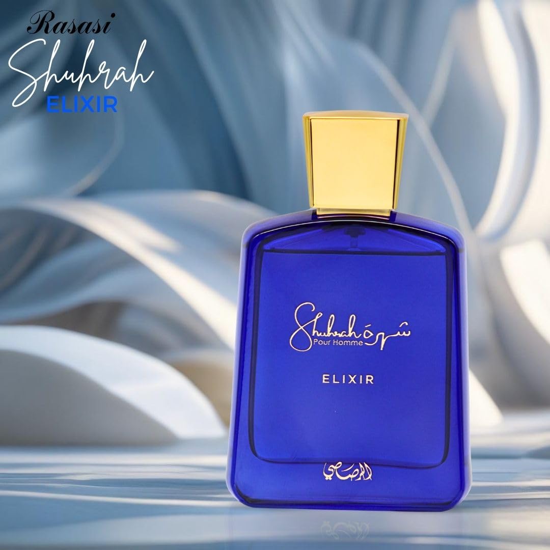 RASASI Shuhrah Elixir Pour Homme Eau de Parfum Spray 90ml (3.0 Oz) | Long-Lasting Woody Spicy Cologne | Signature Scent for Men