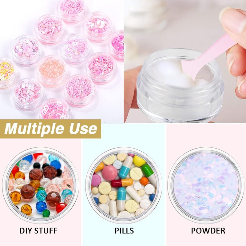 20 ml Containers Bulk 0.7 oz Round Pot Jars 120PCS Sample Containers Lip Scrub Containers Mini Plastic Cosmetic Containers with Lid for Lip Scrub, Body Butters, Cream, Slime, Craft Storage