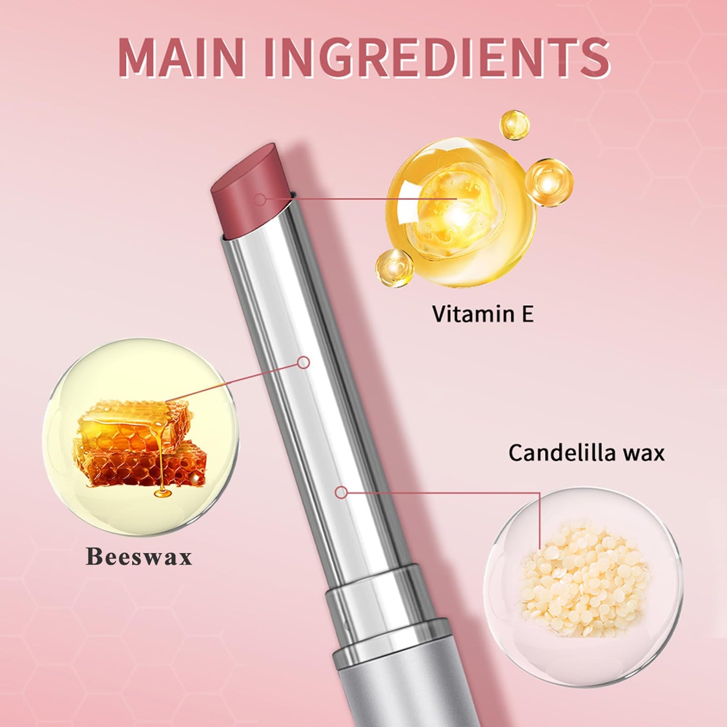 SHEEYOON Honey Lipstick Tinted Lip balm, Hydrating Nourishing Sheer Formula Lipstick, Natural Glossy Finish (1 PC PINK)
