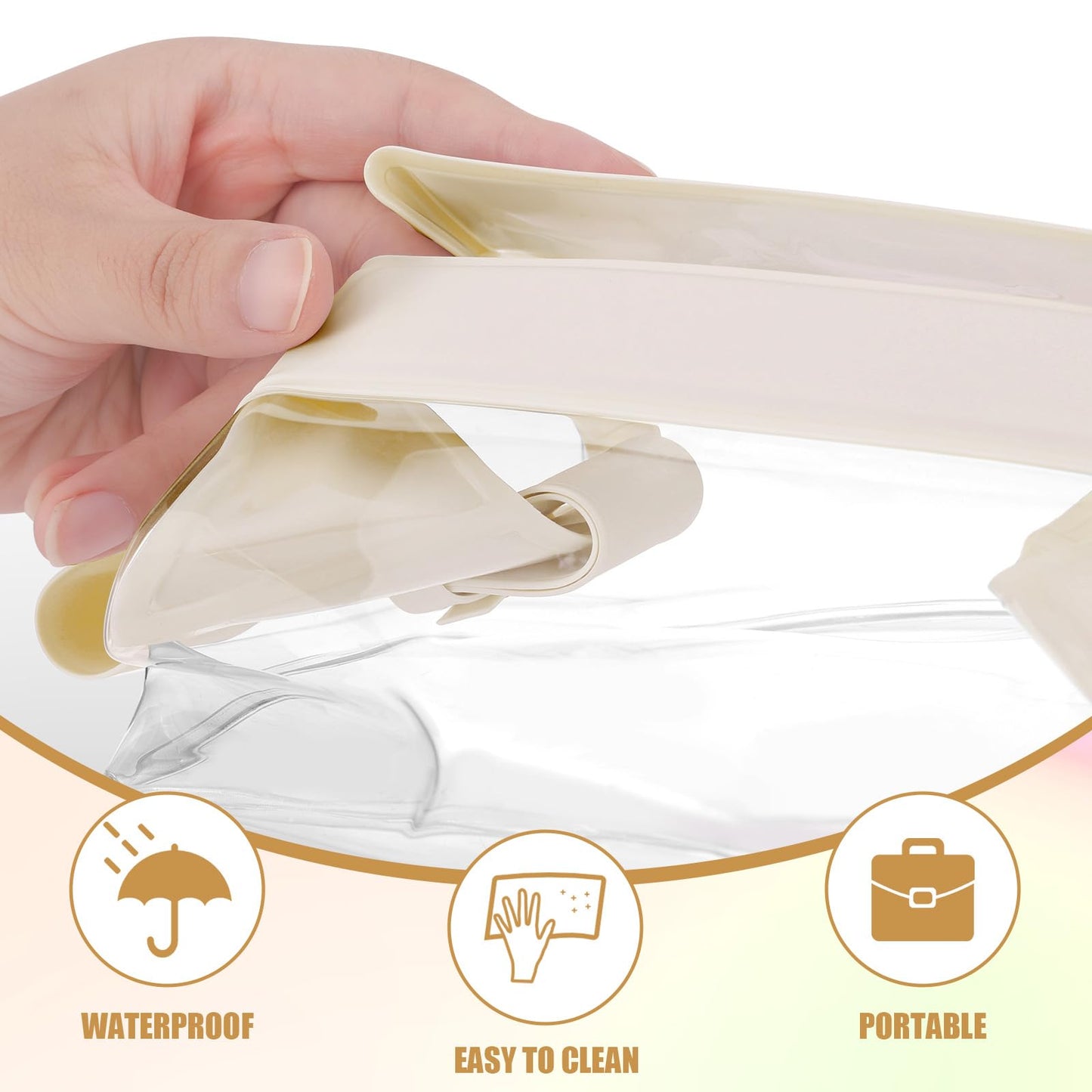 Joottuan 3Pcs Clear Waterproof Toiletry Bags Portable Makeup Bag Travel Containers Cosmetic Pouch for Women Men Traveling