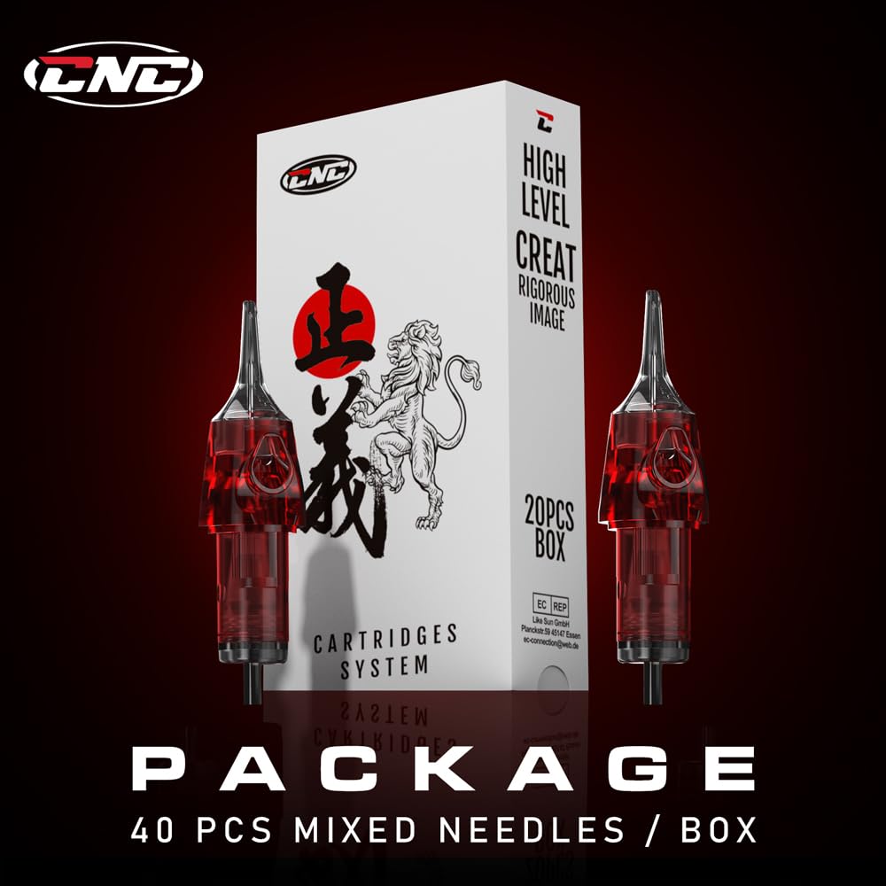 Tattoo Needle Cartridges 40pcs #10 Bugpin 3RL 5RL 7RL 9RL 7RS 9RS Round Liner #12 7RS 9RS Round Shader Tattoo Cartridge Mixed Needles EN04R-40KIT-DG