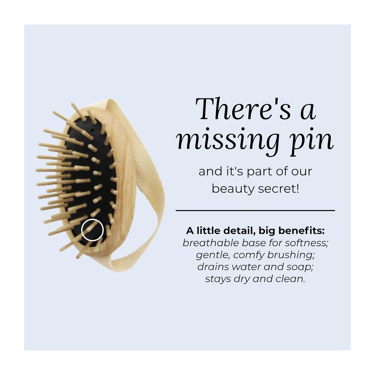 Scalp Massage Brush - Handmade Ash Wood Hair Growth Stimulator | Vegan & Sustainable - 8.5 x 5 cm