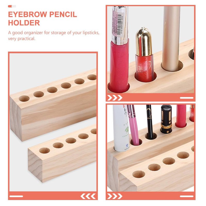 Zerodeko Desktop Cosmetics Rack Multi-Grid Lipstick Organizer and Eyebrow Pencil Storage Stand Compact Durable Makeup Display for Beauty Accessories
