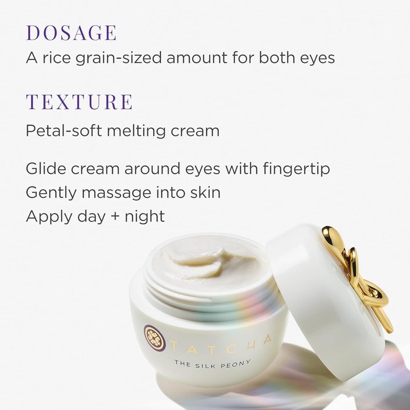 TATCHA The Silk Peony Eye Cream - Hydrating Line-Smoothing Formula for Wrinkles | 15 ml / 0.5 oz