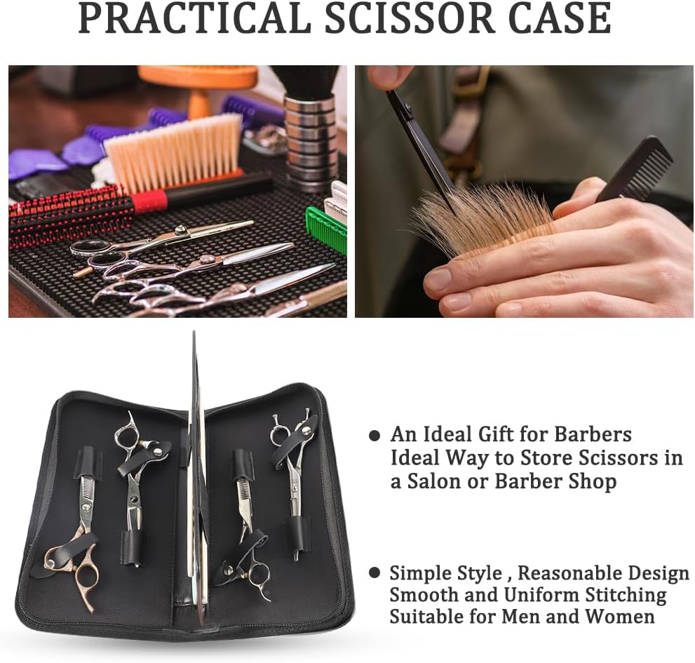 Scissor Pouch Bag - Salon Scissors Storage Case for Hairdressers & Barbers | PU Leather - Pink