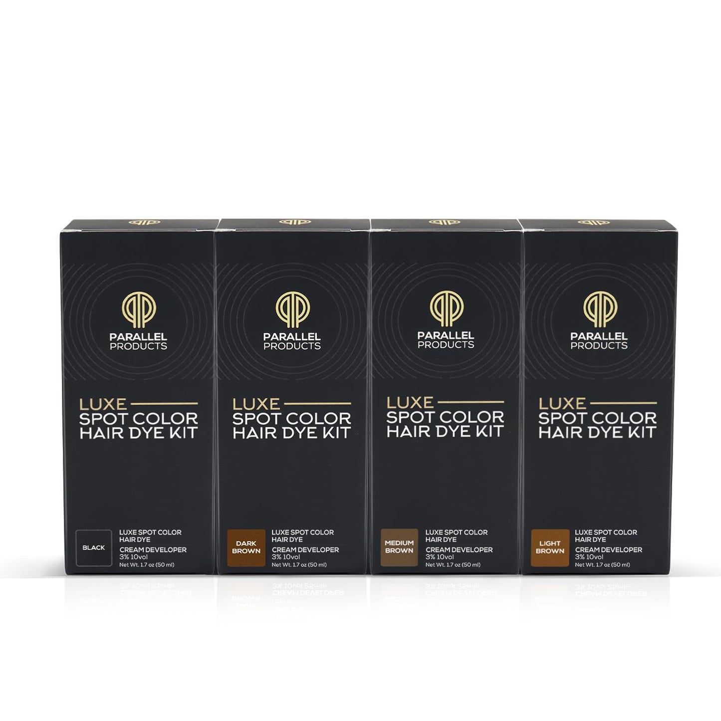 Parallel Products - Luxe Color (Light Brown) - Cream Hair Dye - 25mL - Tint for Professional Spot Coloring - With Cream Developer, Mixing Dish and Application Brush - Covers Grey Hair - Root Touch Up