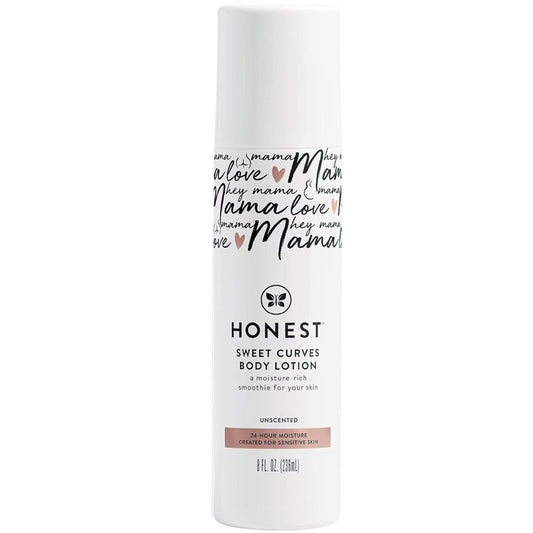 The Honest Company Mama Sweet Curves Moisturizing Body Lotion for Sensitive Baby Skin Plant-Based Shea Butter Avocado Oil 8 fl oz