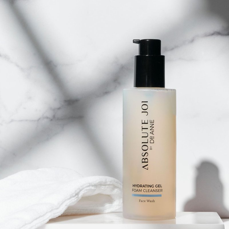 AbsoluteJOI Gentle Foaming Hydrating Facial Cleanser with Glycerin. Soap-Free Face Wash, pH-Balanced and Fragrance Free for All Skin Types. 200ml Bottle