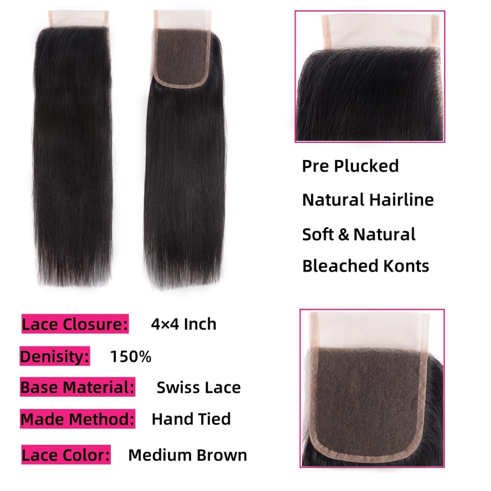 Brazilian Straight Virgin Hair Bundles - 10A Quality 100% Unprocessed Human Hair | Natural Color, 10 Inch, 4 Bundles