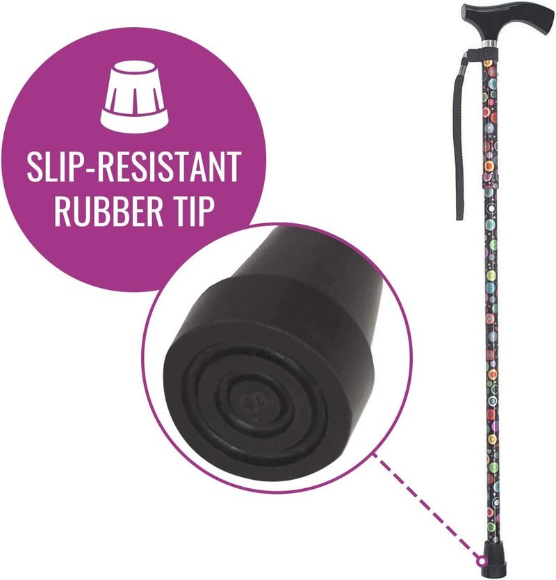 Folding Walking Cane for Women & Men - Lightweight, Adjustable Design | Ergonomic Grip