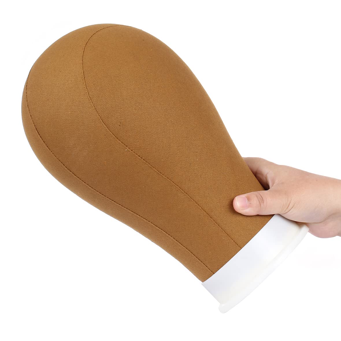 Canvas Block Head for Wigs Styling & Display - 21"-24" Brown Mannequin Wig Head with Stand, T-Pins & Hair Clips