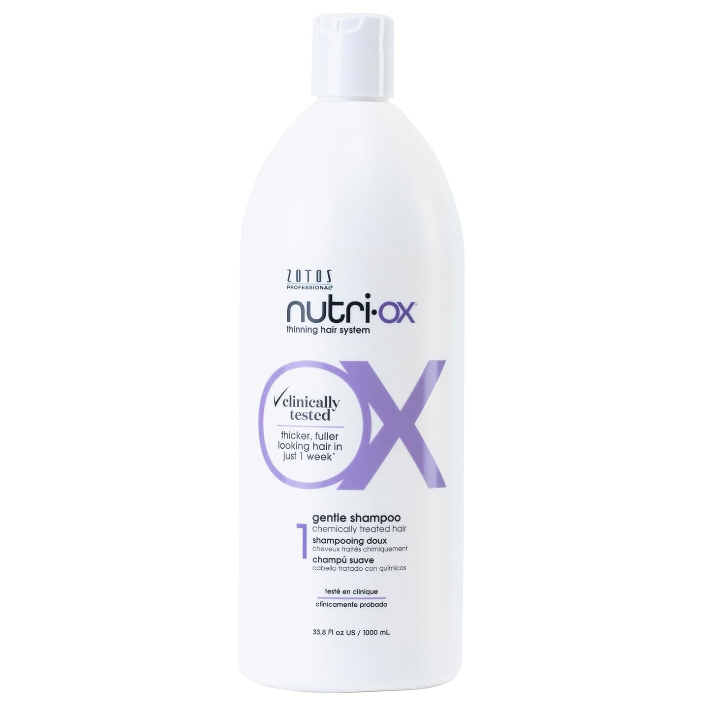 NUTRI-OX Gentle Shampoo for Colored Thinning Hair - Thicker, Fuller-Looking Hair | Peppermint Scent
