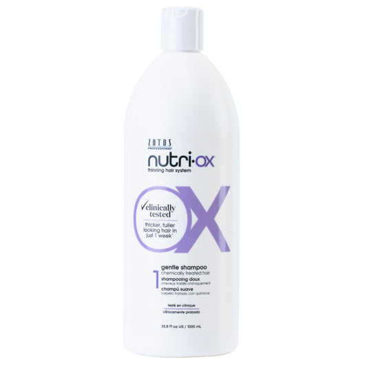 NUTRI-OX Gentle Shampoo Chemically-Treated for Colored Thinning Hair | Thicker, Fuller-Looking Hair | Clinically & Dermatologically Tested | Peppermint | Color-Safe, 33.8 Fl Oz
