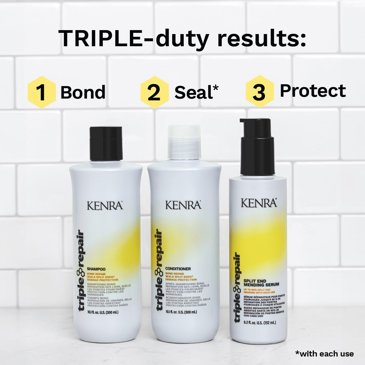 Kenra Triple Repair Split End Mending Serum | Nourishing Hair Treatment for Damaged Ends