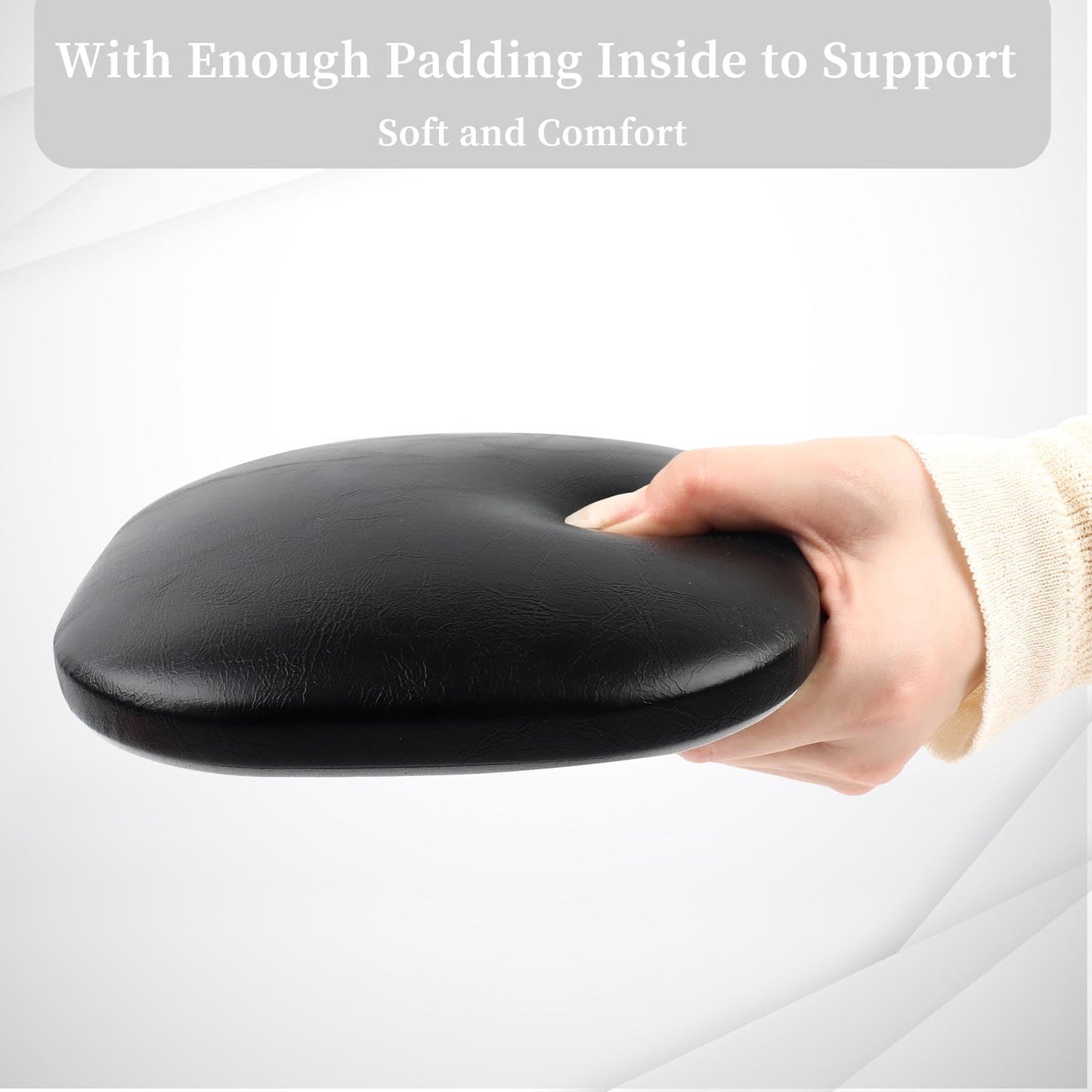 Nail Arm Rest for Elbow, Microfiber Leather Elbow Pad Cushion, Elbow Hand Rest for Nails with Non-Slip Base for Nail Tech Manicure and Office (Black)