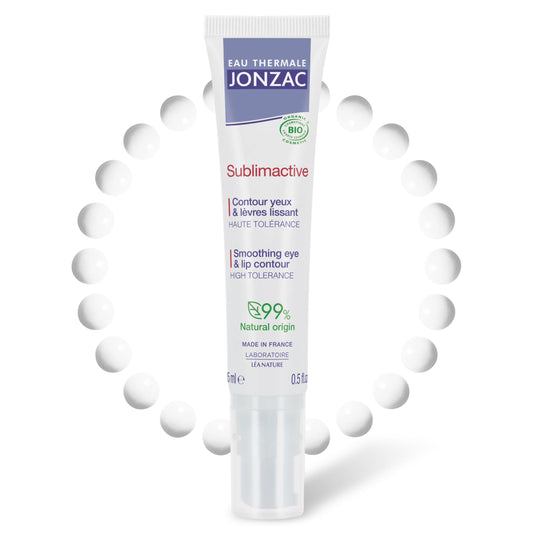 JONZAC Eau Thermale Sublimactive Organic Anti-Aging Eye & Lip Contour Cream - Reduces Fine Lines and Puffy Eyes - Dark Circles Reduced - Natural Skin Care - 0.5 Fl Oz