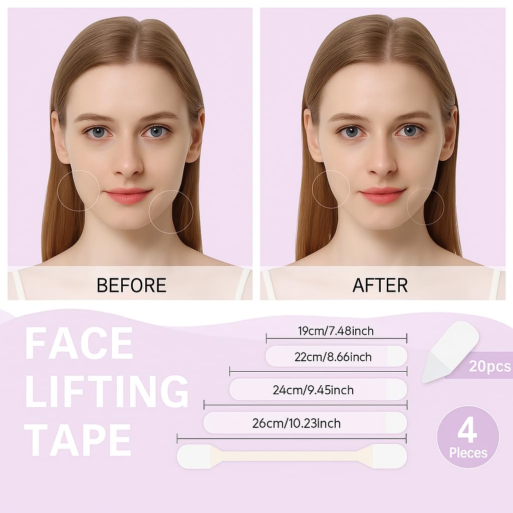 LiteVibe 40Pcs Facelift Tape for Face Invisible Face Tape Lifting invisible for Sagging Skin