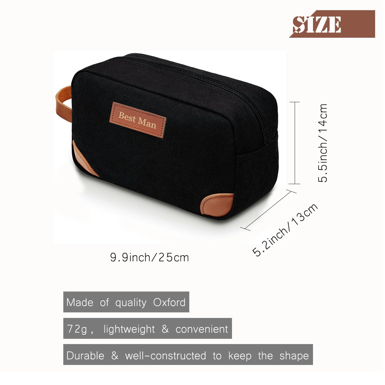 YUEHUO Sets of 6 Groomsmen Toiletry Bags, Gift Idea for Best Man and Groomsman, Groomsman Proposal Gift for Bachelor Party, Wedding Party, Black