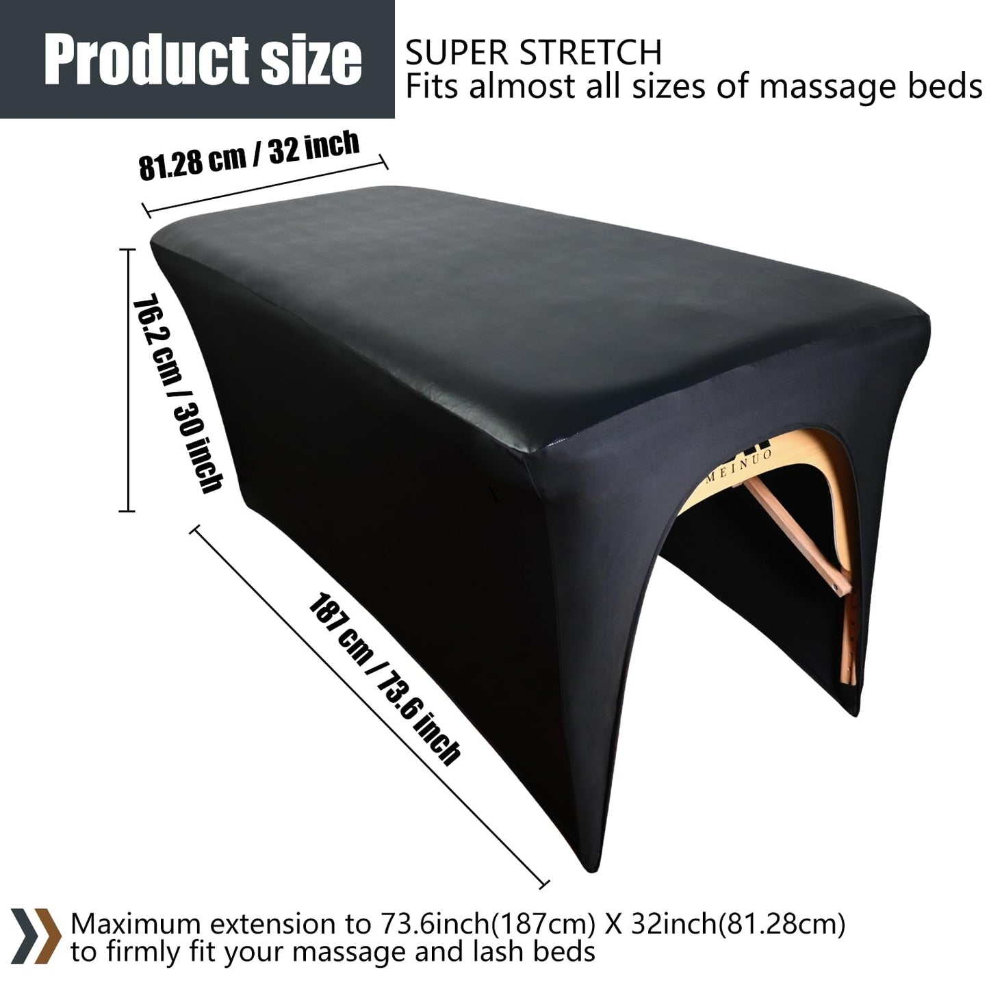 32" Wide PU Leather Lash Bed Cover, Waterproof Massage Table Protector
