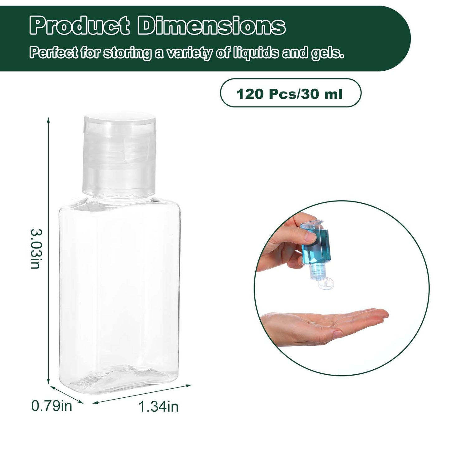 Tolare 120 Pcs Travel Bottles For Toiletries Bulk, 1 oz/30 Ml Travel Size Containers For Toiletries, Small Clear Plastic Lotion Bottles With Flip Caps, Leak Proof Squeeze Bottle For Shampoo