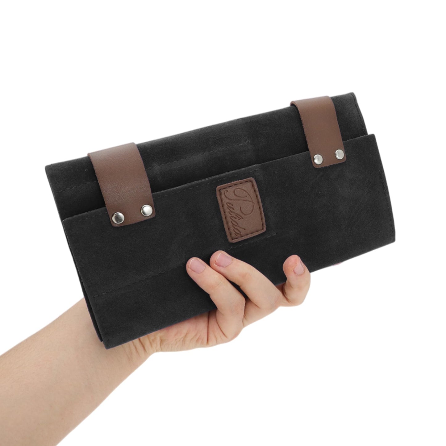 VOCOSTE Roll Up Scissors Bag, Durable & Foldable Salons Tool Pouch with Multi-Pockets, Hair Scissor Shears Cases for Hair Stylists, Black