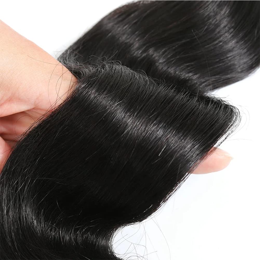 Body Wave Human Hair Extensions - 22 Inch 10A Grade Brazilian Virgin Hair | Natural Black