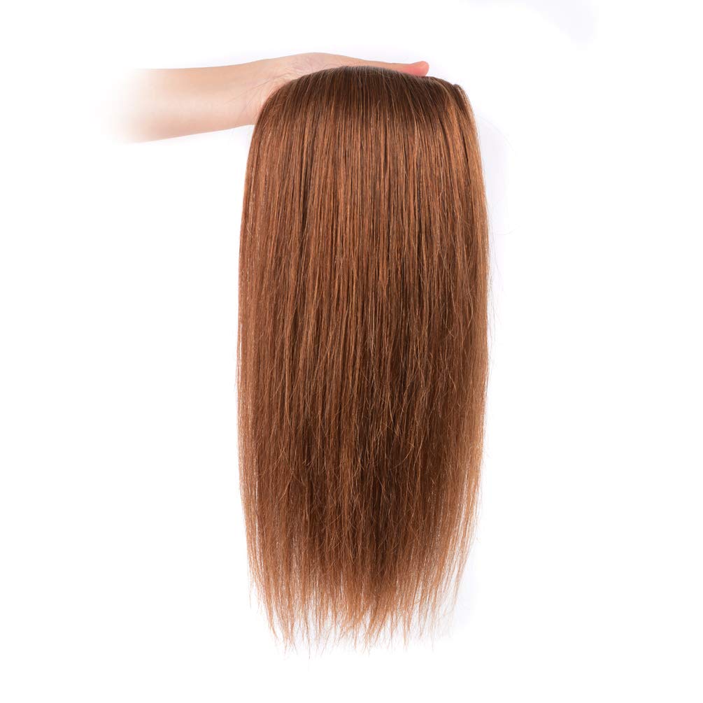 18" Hair Extensions Clip in Human Hair for Women - Silky Straight Remy Real Clip on Extensions Medium Auburn 60grams 4pieces #30 Color